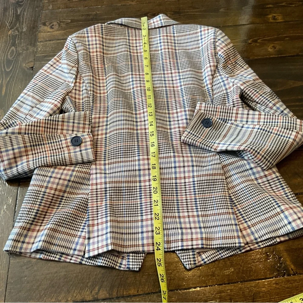 Modcloth Tan and Brown Plaid Blazer - Picture 9 of 11